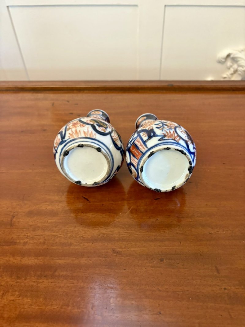 Small Pair of Antique Edwardian Quality Japanese Imari Vases - Image 7